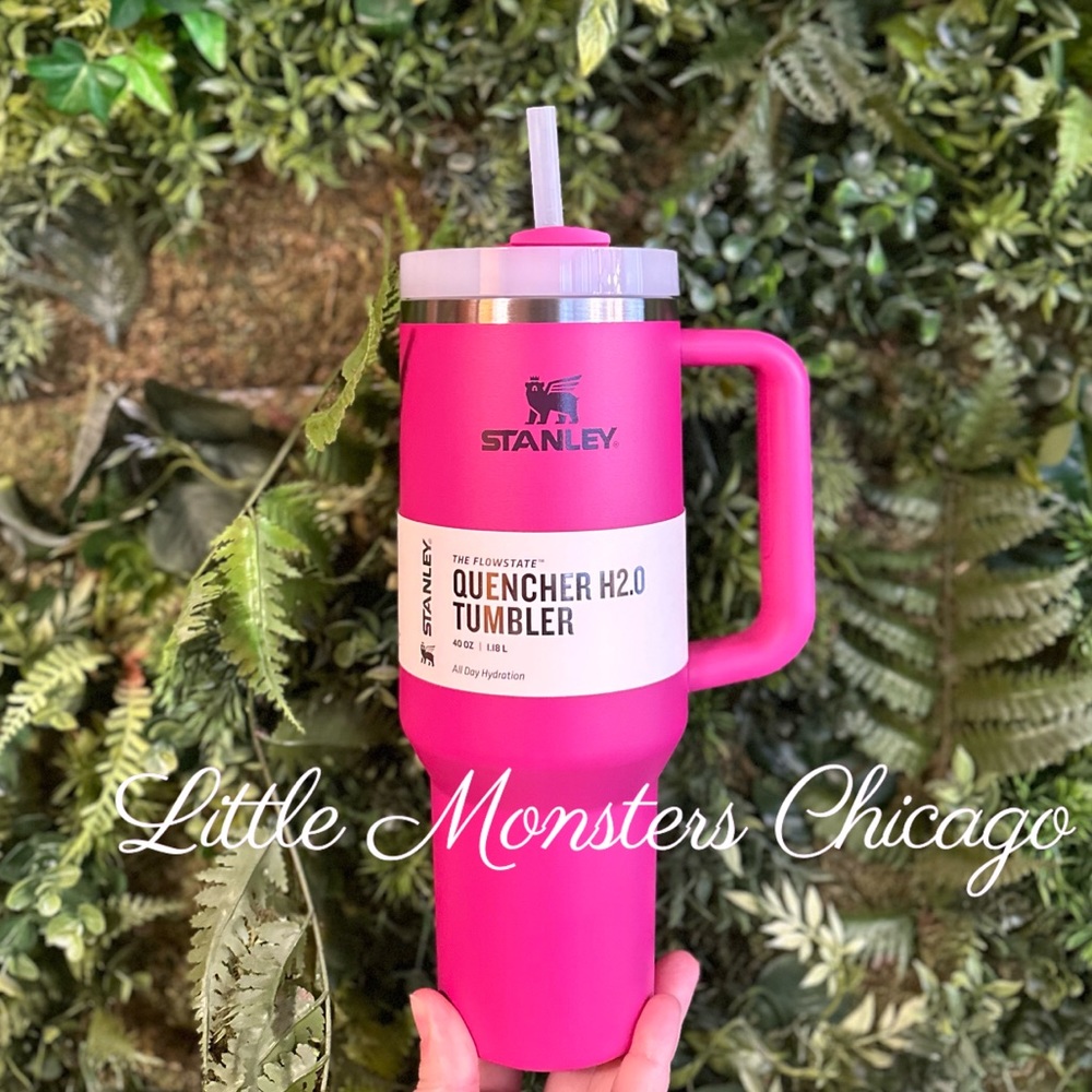 AUTHENTIC STANLEY 40 oz tumbler Fuchsia PINK travel quencher mug.The new azalea